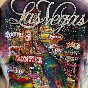 Vintage Las Vegas Themed Jean Jacket Perfect Condition
